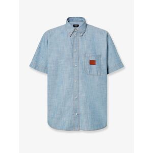 Fendi Men Cotton Shirt With Denim Effect